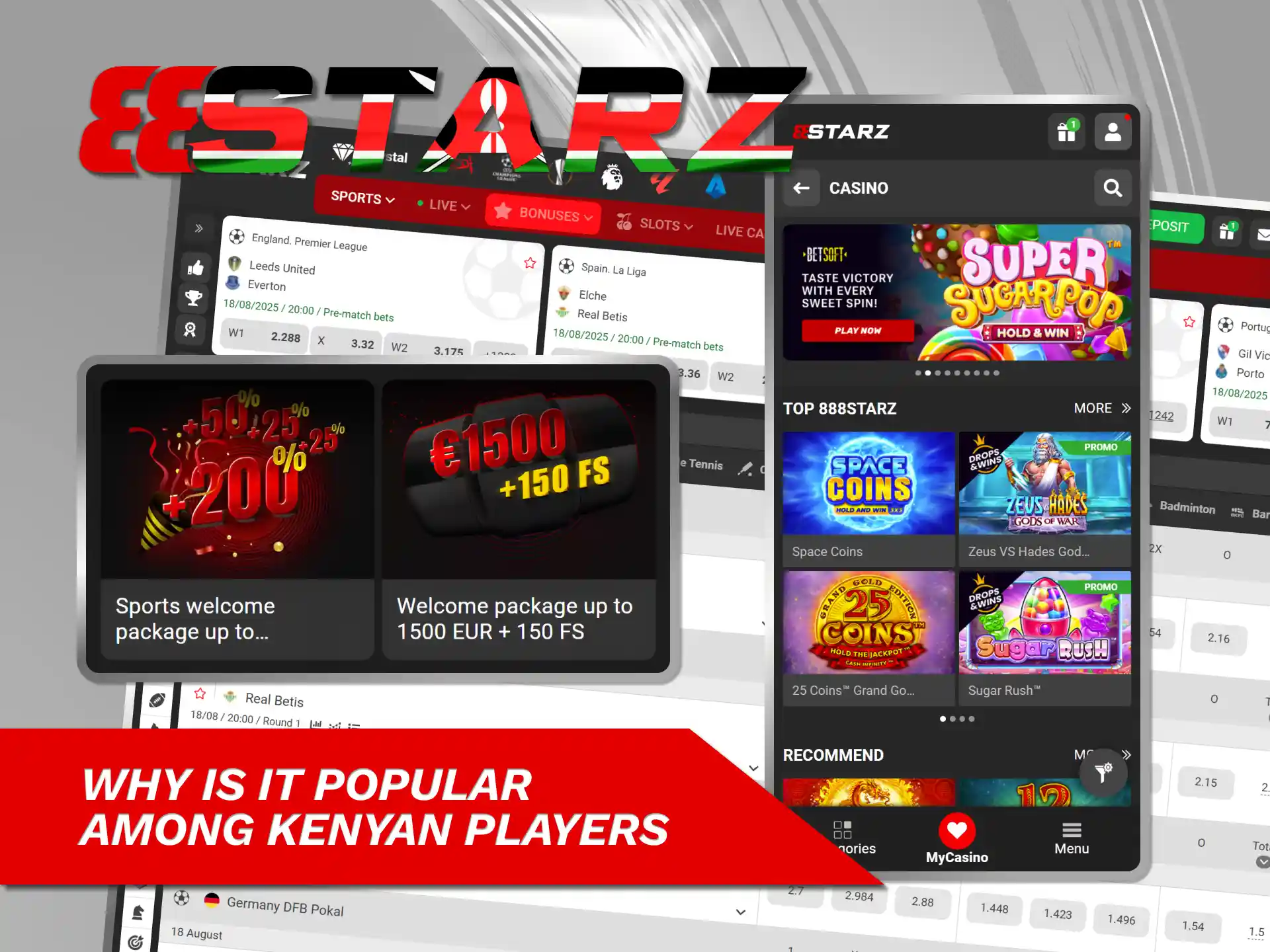 Choose 888starz Kenya for its diverse catalogue and welcome bonus.