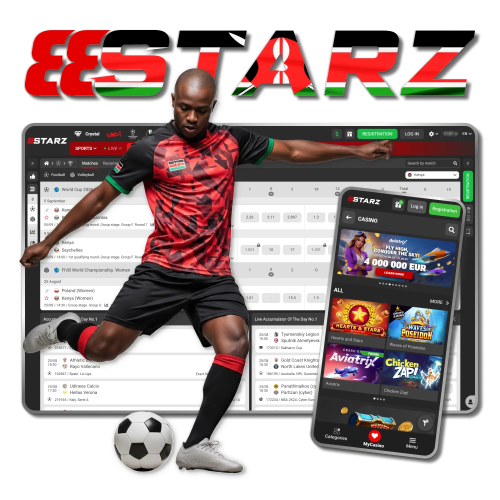 Visit casino and betting offical website 888starz in Kenya.