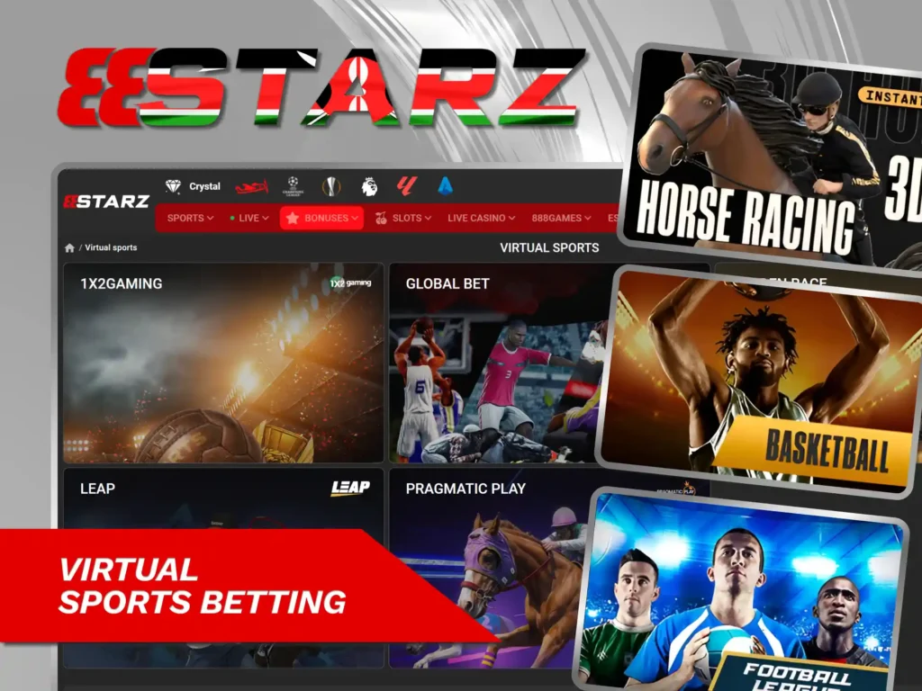 Enjoy instant results with virtual sports on 888starz Kenya website.