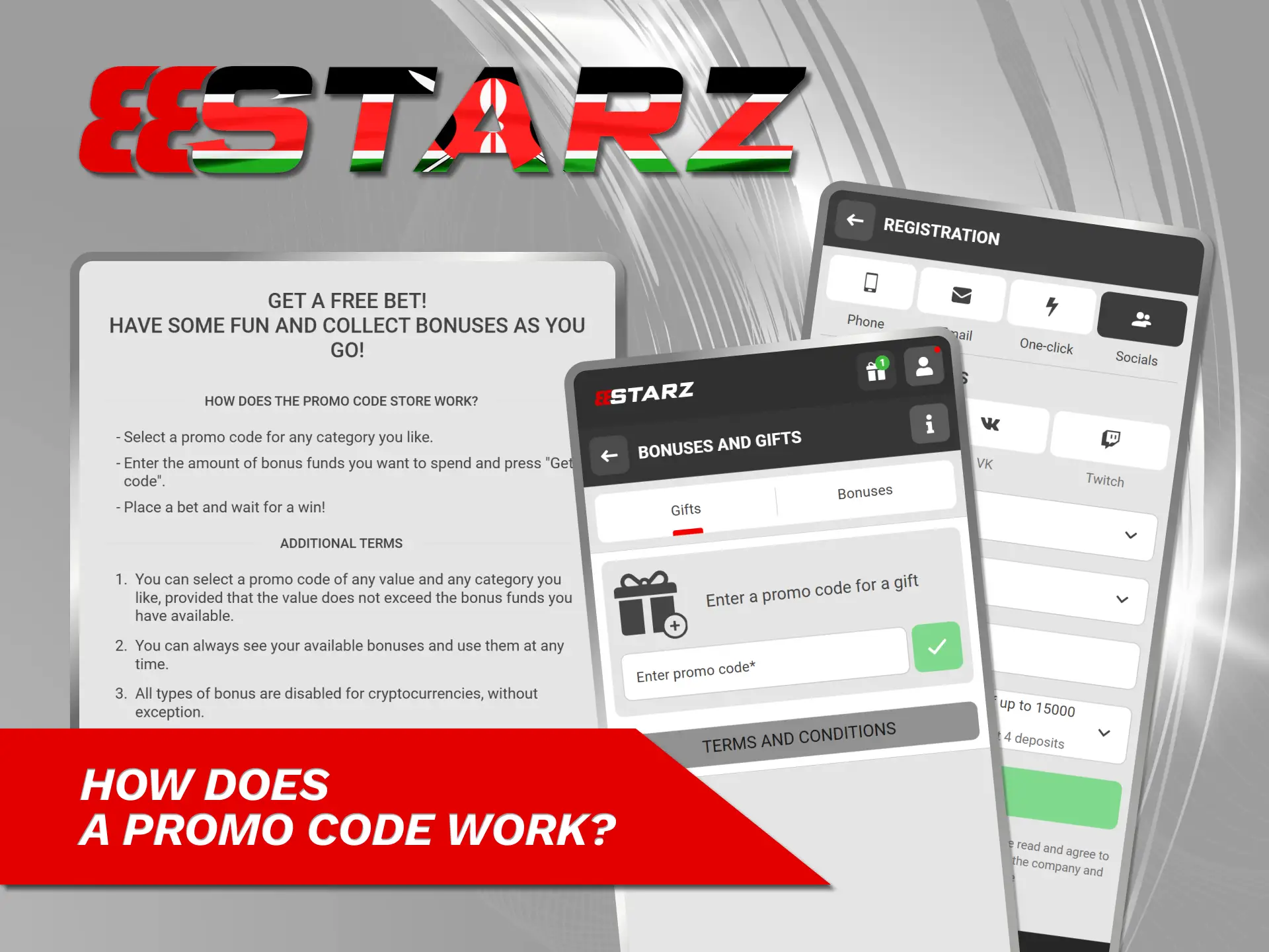 Enter your promo code on 888starz Kenya to get rewards.